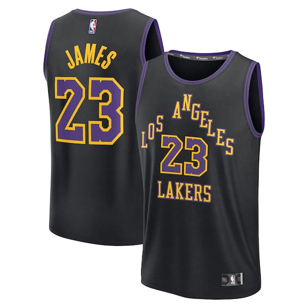 LeBron James Los Angeles Lakers Youth 2025/26 City Edition Fast Break Jersey - Black