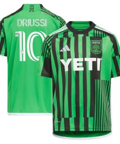 Sebasti¨¢n Driussi Austin FC adidas Youth 2024 Las Voces Kit Replica Jersey - Green