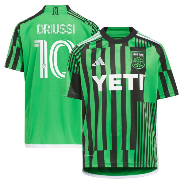 Sebasti¨¢n Driussi Austin FC adidas Youth 2024 Las Voces Kit Replica Jersey - Green