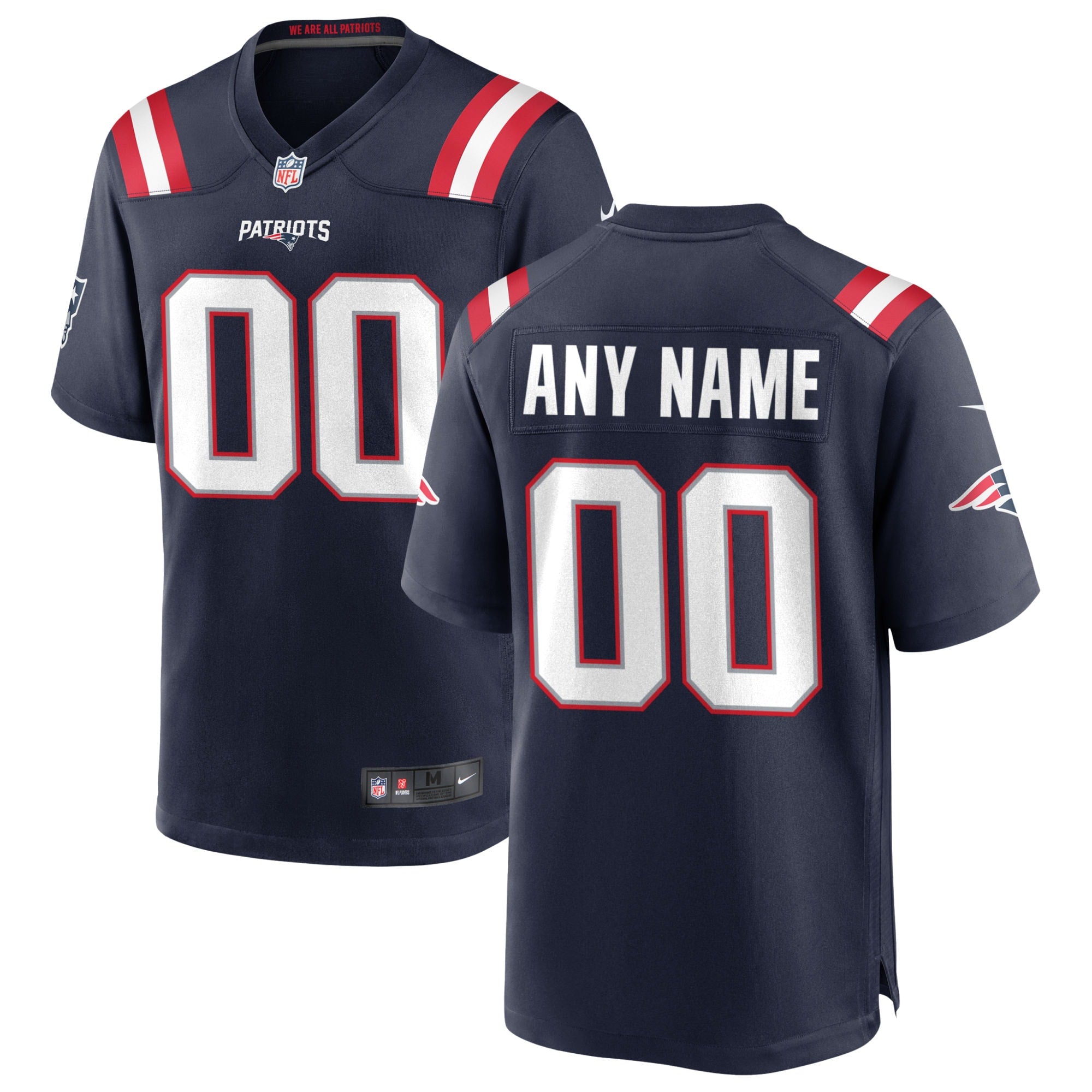 New England Patriots Nike 2025 Rivalries Collection Custom Game Jersey - Storm Blue/White/Navy/Red - Image 6
