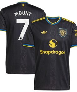 Mason Mount Manchester United adidas 2025/26 Third Replica Player Jersey - Black/White