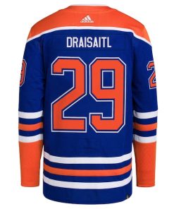 Alternative view of Leon Draisaitl Edmonton Oilers adidas Home Primegreen Authentic Player Jersey - Royal