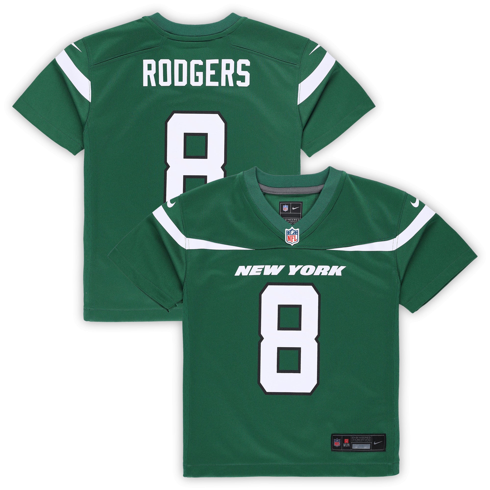 Aaron Rodgers New York Jets Nike Preschool Alternate Game Jersey - White/Green - Image 6