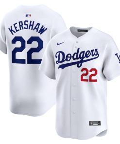 Alternative view of Clayton Kershaw Los Angeles Dodgers Nike Home Limited Player Jersey - White/Gray