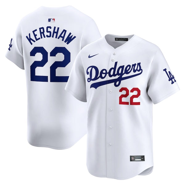 Clayton Kershaw Los Angeles Dodgers Nike Home Limited Player Jersey - White/Gray - Image 2