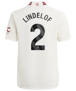 Alternative view of Victor Lindelof Manchester United adidas Youth 2023/24 Third Replica Player Jersey - White