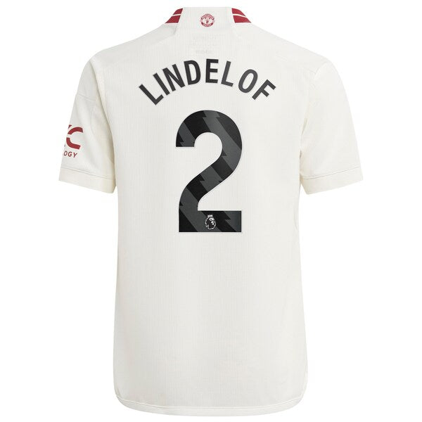 Victor Lindelof Manchester United adidas Youth 2023/24 Third Replica Player Jersey - White - Image 2