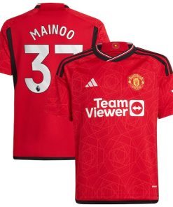 Kobbie Mainoo Manchester United adidas Youth 2023/24 Home Replica Player Jersey - Red