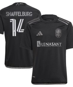 Jacob Shaffelburg Nashville SC adidas Youth 2024 Man In Black Kit Replica Player Jersey - Black/Yellow
