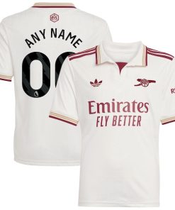Alternative view of Arsenal adidas 2025/26 Third Replica Custom Jersey - White/Red/Blue
