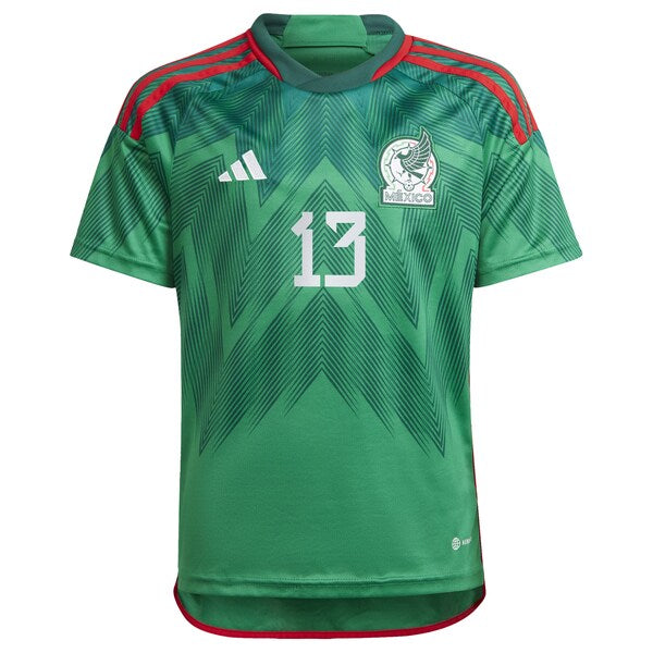 Guillermo Ochoa Mexico National Team adidas Youth 2022/23 Home Replica Player Jersey - Green - Image 2