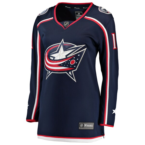 Miles Wood Columbus Blue Jackets Women's Home Breakaway Jersey - Navy - Image 2