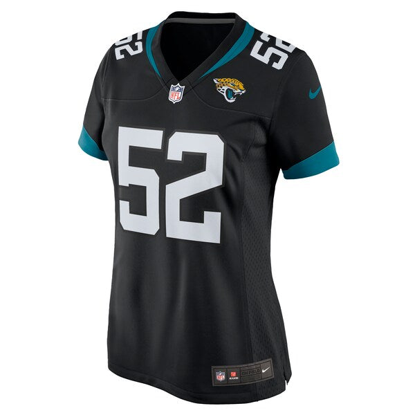 DaVon Hamilton Jacksonville Jaguars Nike Women's Game Jersey - Black/Teal - Image 3