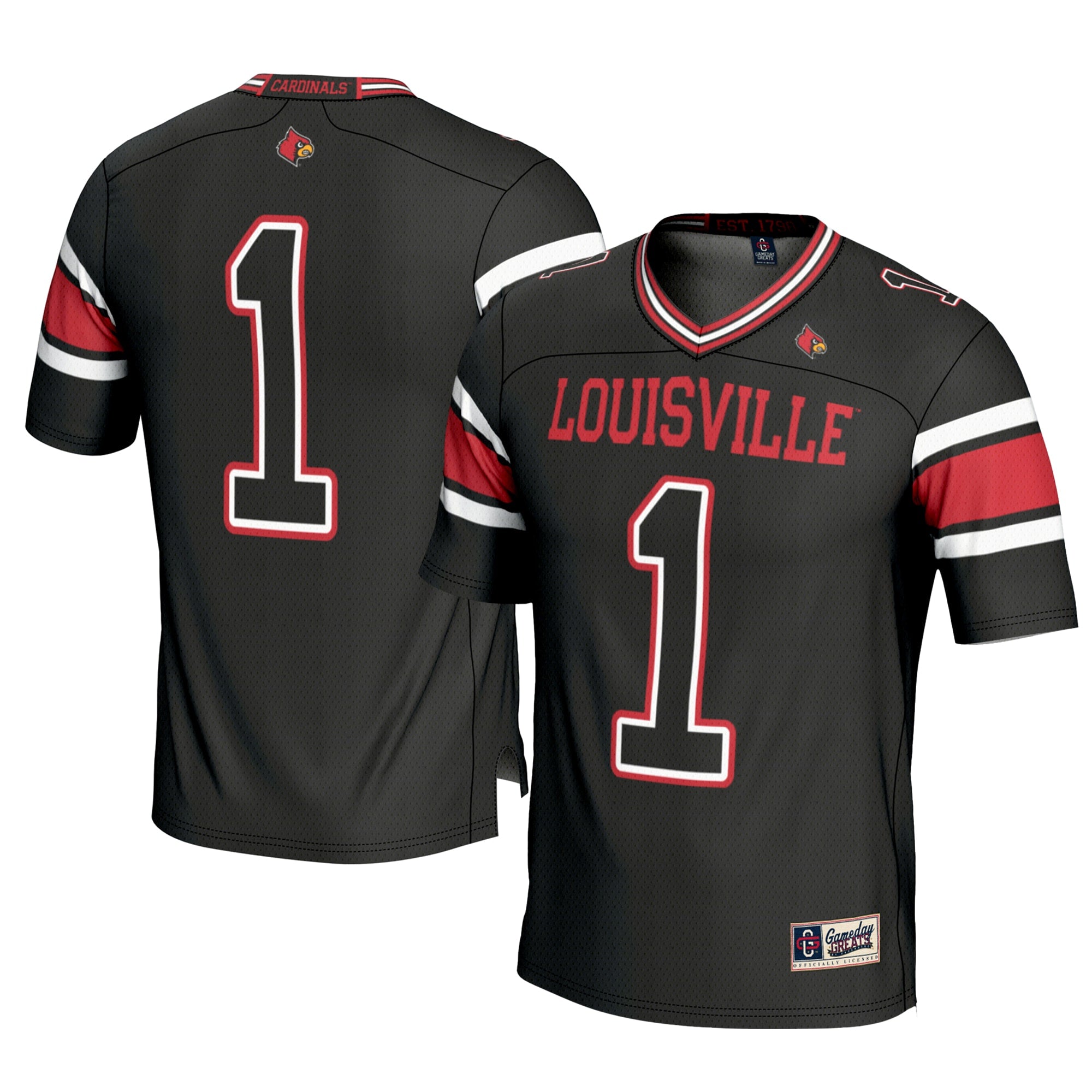 #1 Louisville Cardinals GameDay Greats Youth Football Jersey - Red/White/Black - Image 10