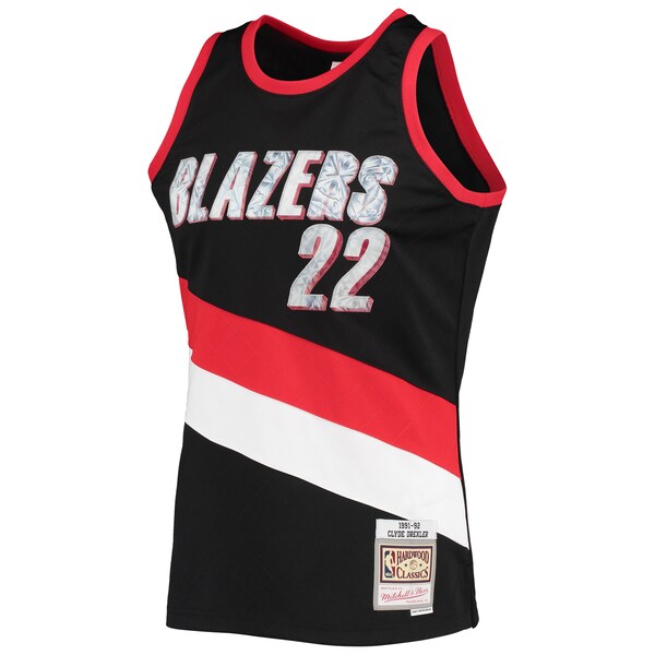 Clyde Drexler Portland Trail Blazers 1991/92 Hardwood Classics NBA 75th Anniversary Diamond Swingman Jersey - Black - Image 2