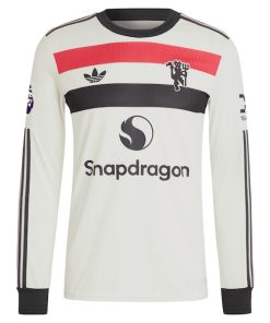 Alternative view of Rasmus H?jlund Manchester United adidas Originals  2024/25 Third Authentic Long Sleeve Jersey - Cream
