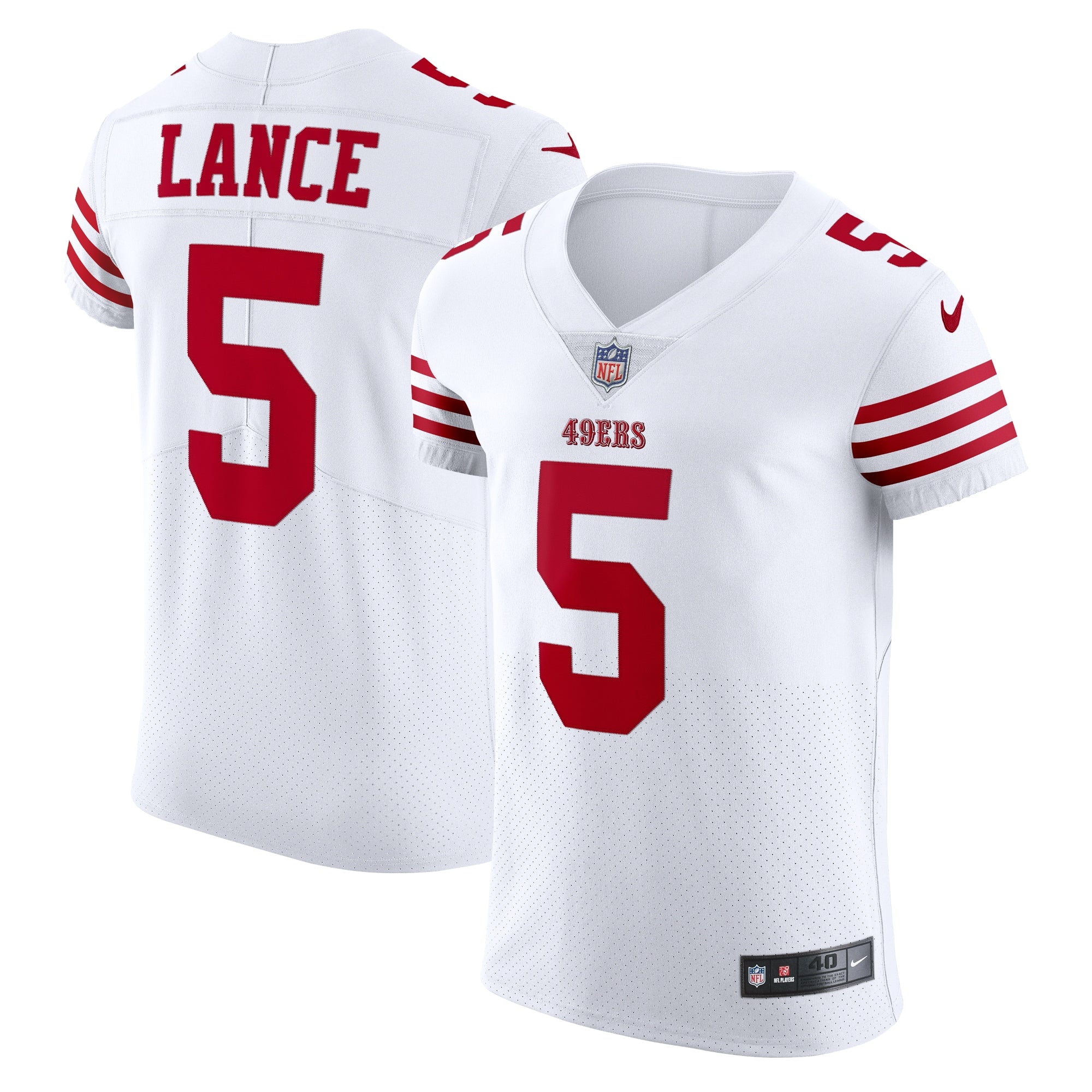 Trey Lance San Francisco 49ers Nike Vapor Elite Jersey - Scarlet/White - Image 6