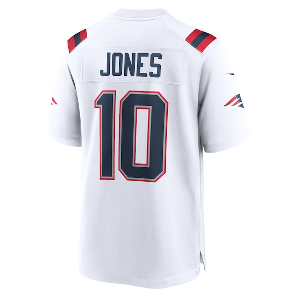 Mac Jones New England Patriots Nike Team Game Jersey - White/Navy - Image 4