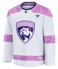 Alternative view of Florida Panthers  2024 Hockey Fights Cancer Practice Jersey - White