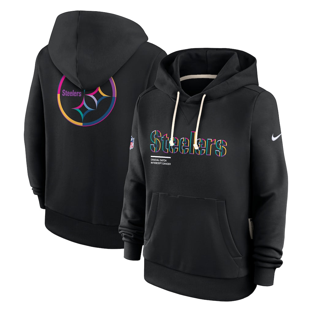 Pittsburgh Steelers Nike Women's 2025 NFL Crucial Catch Sideline Standard Issue Dri-FIT Hoodie - Black
