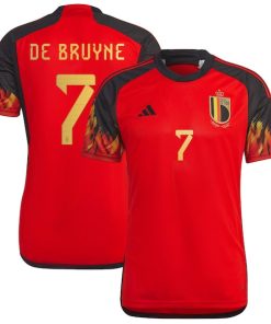 Kevin De Bruyne Belgium National Team adidas 2022/23 Home Replica Jersey - Red