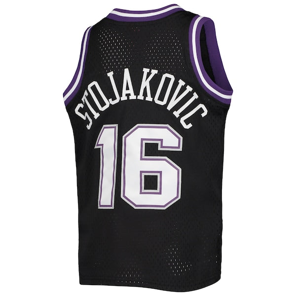 Peja Stojakovic Sacramento Kings Youth 2001/02 Hardwood Classics Swingman Jersey - Black - Image 3