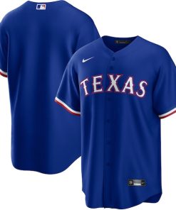 Alternative view of Texas Rangers Nike Alternate Replica Team Logo Jersey - Royal/White/Gray