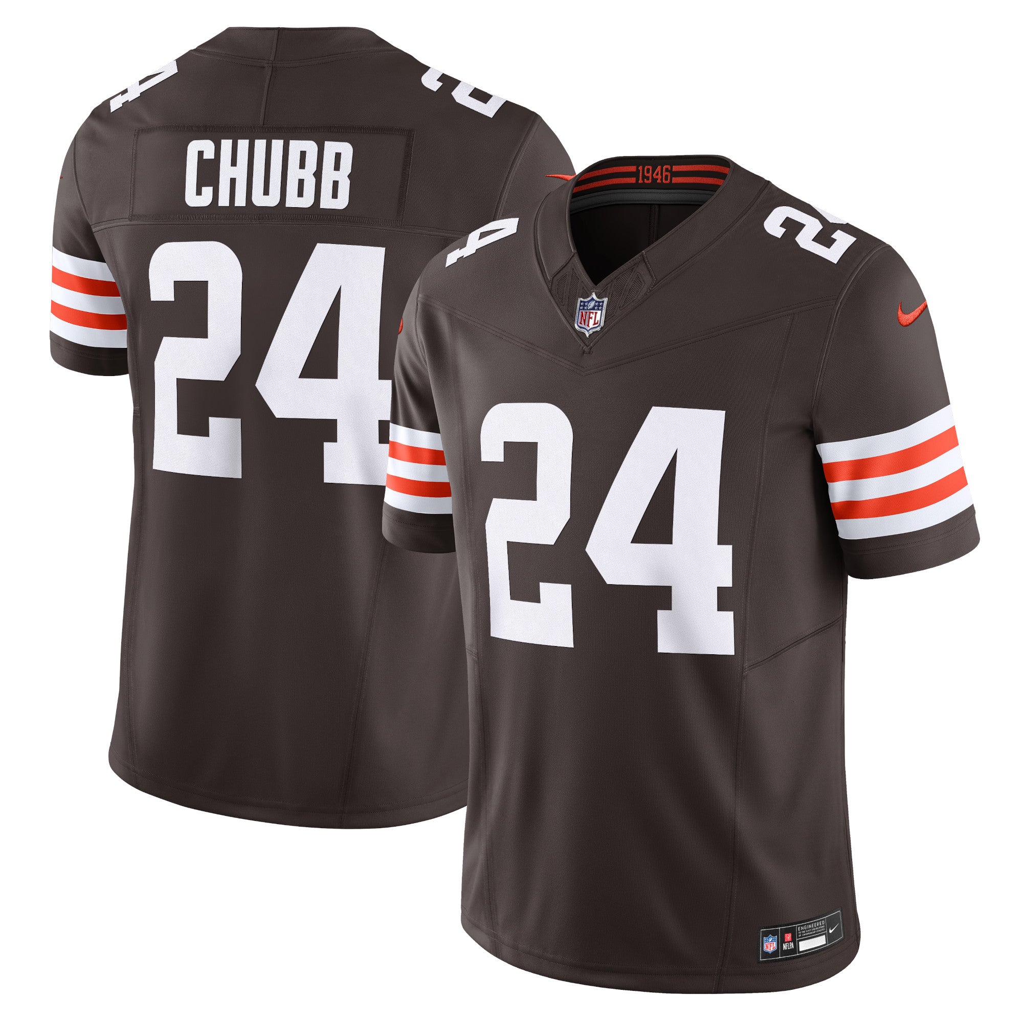 Nick Chubb Cleveland Browns Nike Vapor F.U.S.E. Limited Jersey - White/Brown - Image 5
