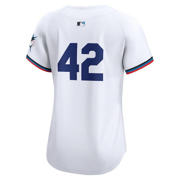 Miami Marlins Nike Women's 2024 Jackie Robinson Day Home Limited Jersey?ยจC White - Image 3