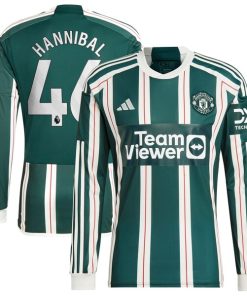 Hannibal Mejbri Manchester United adidas Long Sleeve Replica Player Jersey?¨C Green