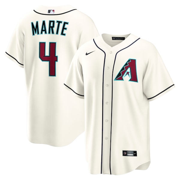 Ketel Marte Arizona Diamondbacks Nike Home Replica Jersey - Cream/Gray - Image 2