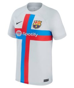 Alternative view of Frenkie de Jong Barcelona Nike 2022/23 Third Breathe Stadium Replica Player Jersey - Gray
