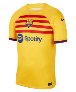 Alternative view of Pedri Barcelona Nike Youth 2022/23 Fourth Breathe Stadium Replica Player Jersey - Yellow