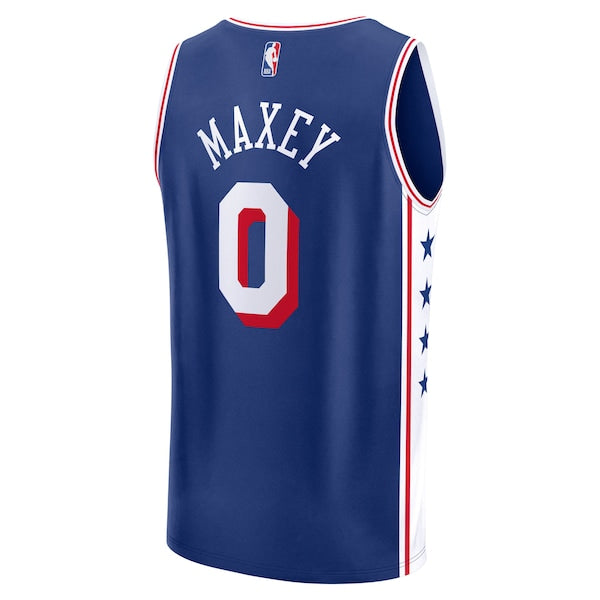 Tyrese Maxey Philadelphia 76ers Fast Break Replica Player Jersey - Icon Edition - Royal - Image 3