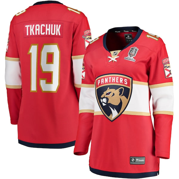 Matthew Tkachuk Florida Panthers Women's Home 2024 Stanley Cup Champions Breakaway Player Jersey?ยจC Red