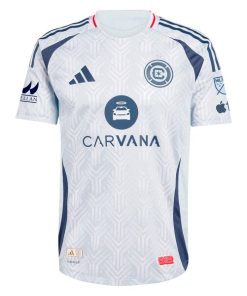 Alternative view of Kellyn Acosta Chicago Fire adidas 2025 The Municipal Kit Authentic Player Jersey - Light Blue