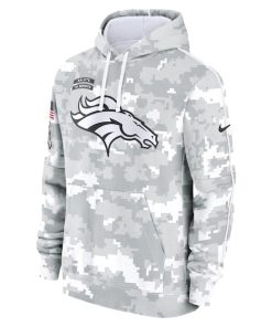 Alternative view of Denver Broncos Nike 2024 Salute to Service Club Fleece Pullover Hoodie - Arctic Camo