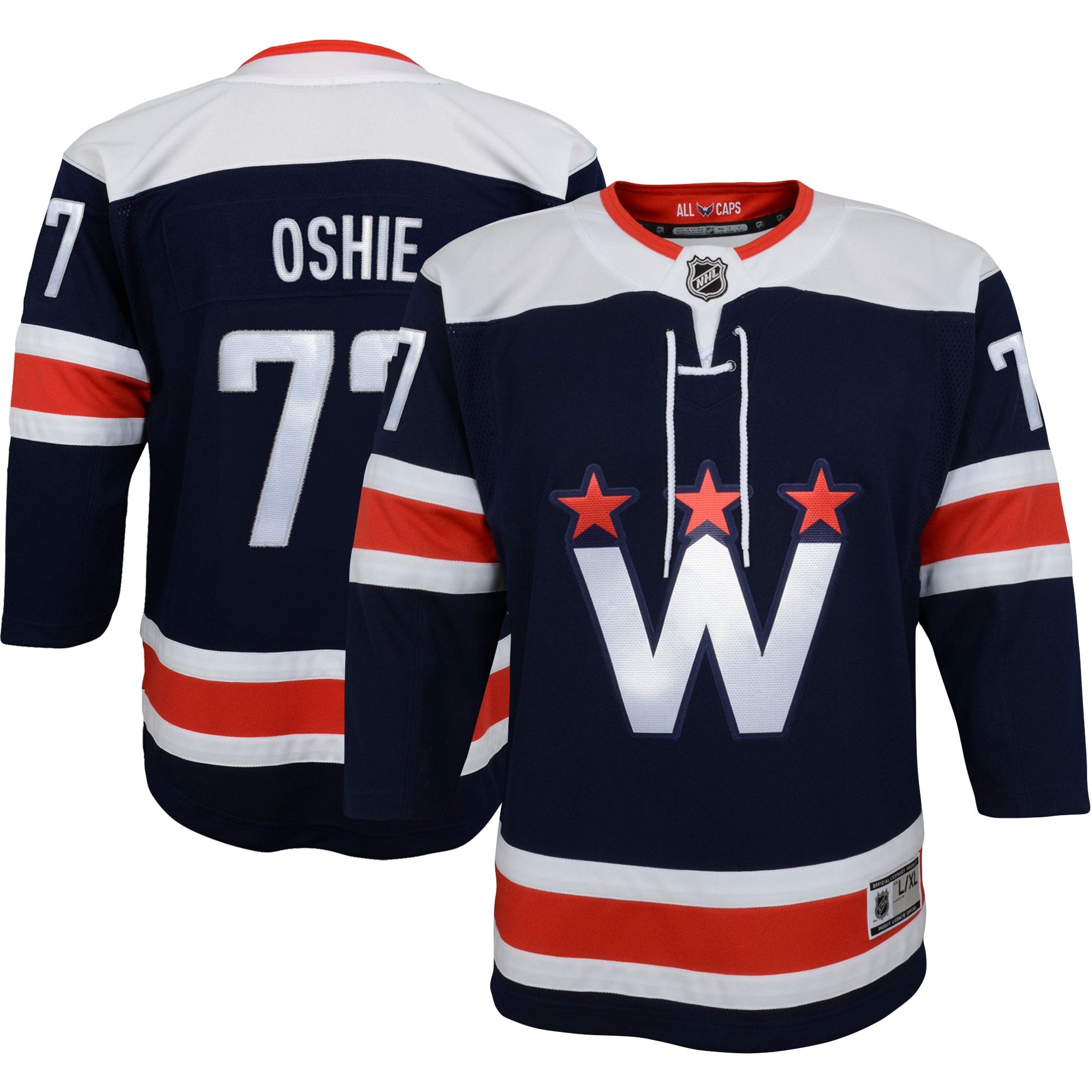 TJ Oshie Washington Capitals Youth Home Premier Player Jersey - Red/Navy - Image 4