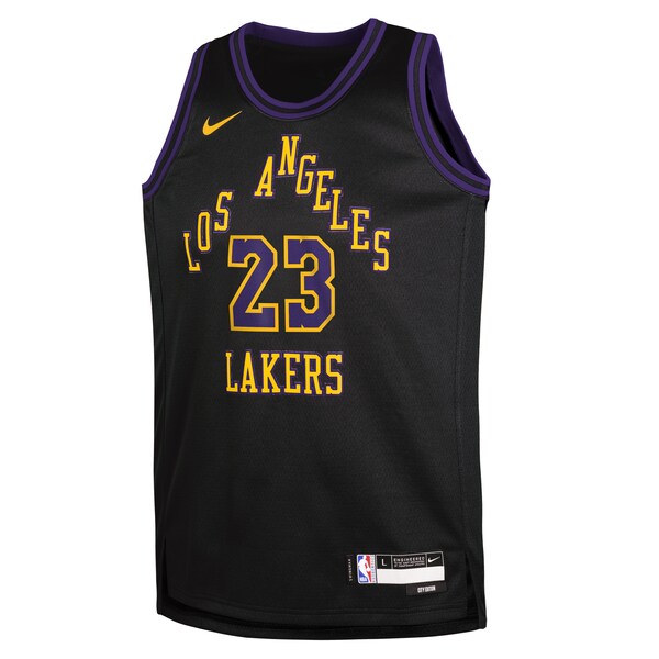 LeBron James Los Angeles Lakers Nike Youth 2025/26 City Edition Swingman Jersey - Black - Image 2