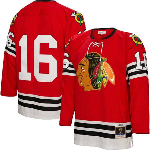 Bobby Hull Chicago Blackhawks 1960/61 Blue Line Player Jersey - Red - Image 2