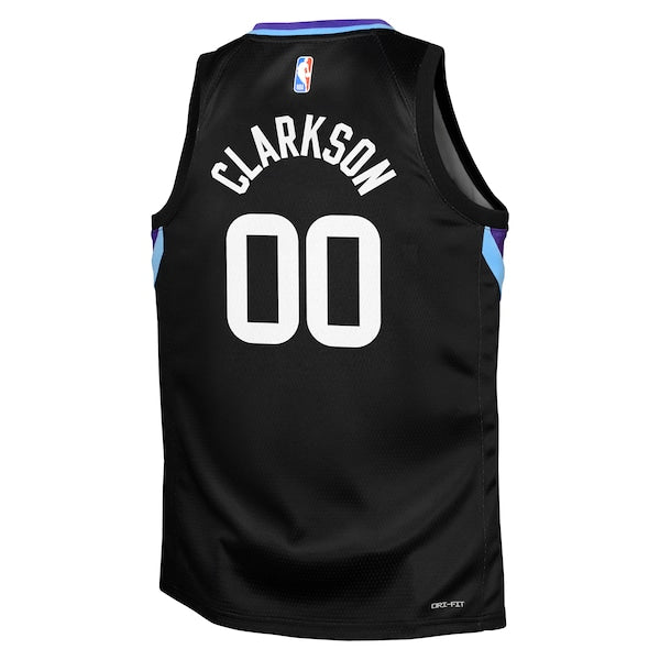 Jordan Clarkson Utah Jazz Jordan Brand Youth Swingman Jersey - Statement Edition - Black - Image 3