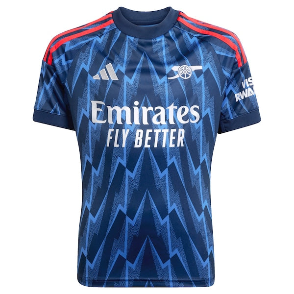Arsenal adidas Youth 2025/26 Away Replica Custom Jersey - Blue/Red - Image 3