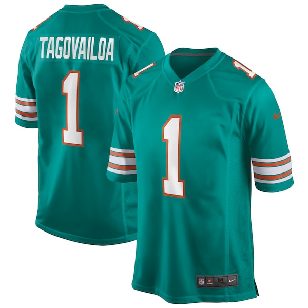 Tua Tagovailoa Miami Dolphins Nike Alternate Game Jersey - Aqua/White - Image 2