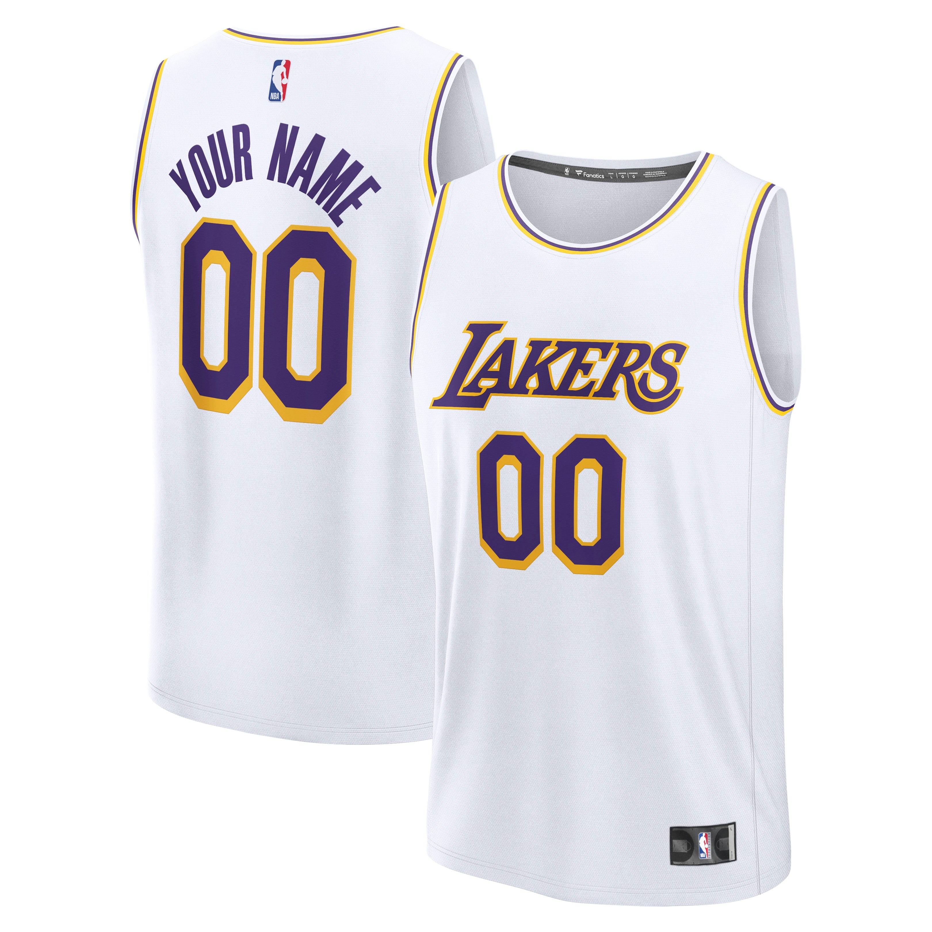 Los Angeles Lakers Fastbreak Custom Jersey - Statement Edition - Purple/White/Gold - Image 7