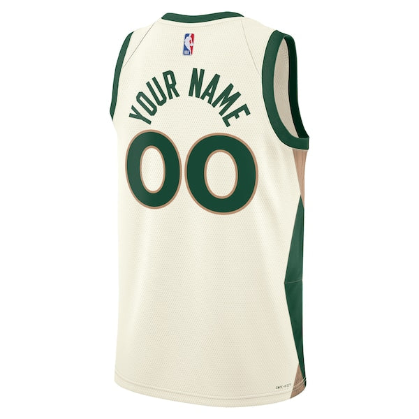 Boston Celtics Nike Unisex 2023/24 Custom Swingman Jersey - White - City Edition - Image 3