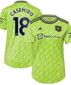 Carlos Casemiro Manchester United adidas Women's 2022/23 Third Replica Player Jersey - Neon Green