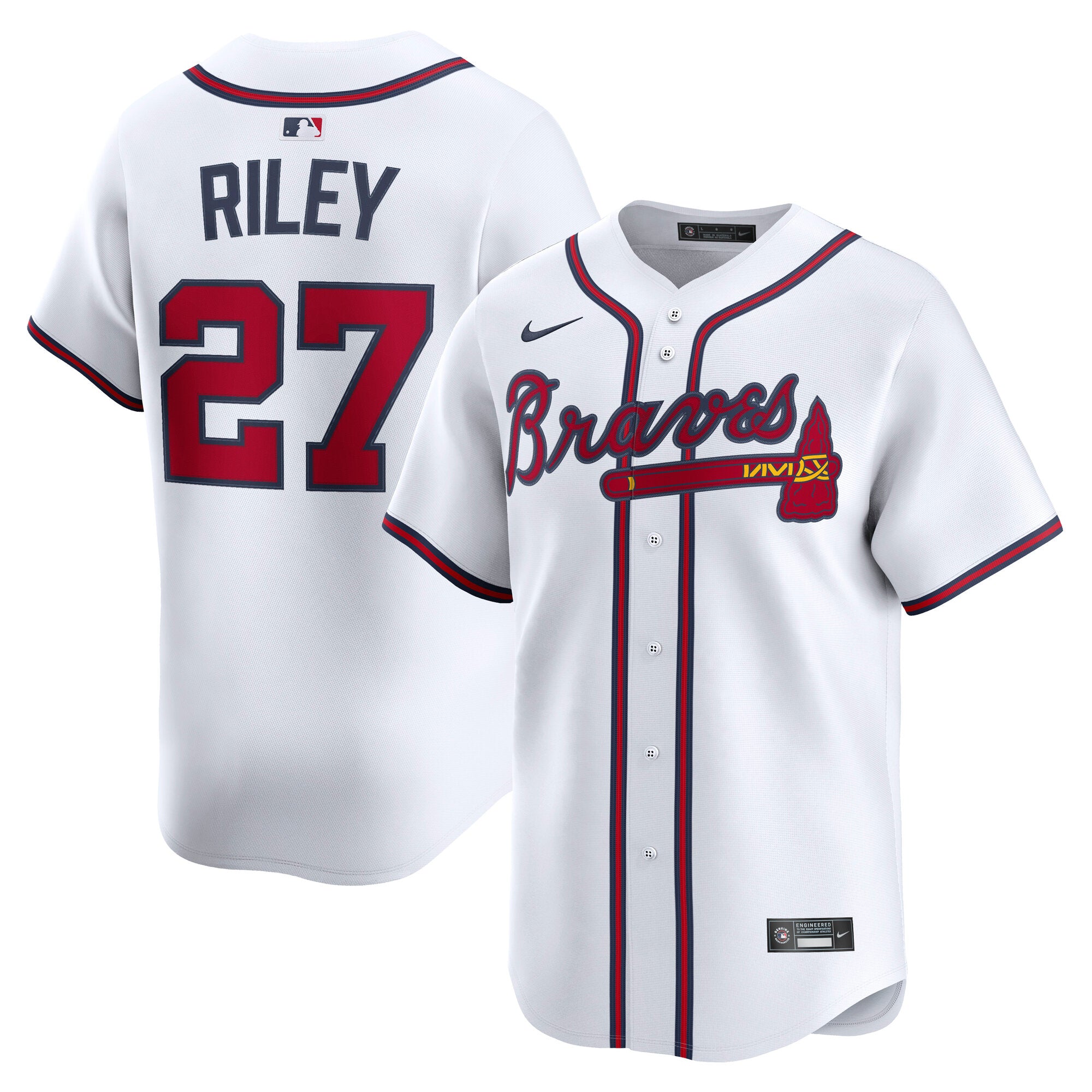 Austin Riley Atlanta Braves Nike Alternate Limited Player Jersey - Red/White - Image 6