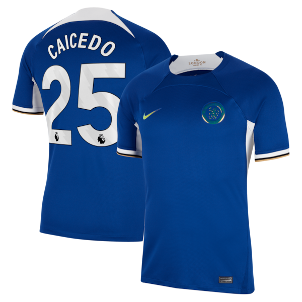 Mois¨¦s Caicedo Chelsea Nike 2023/24 Home Stadium Replica Player Jersey - Blue/Mint/Navy - Image 3