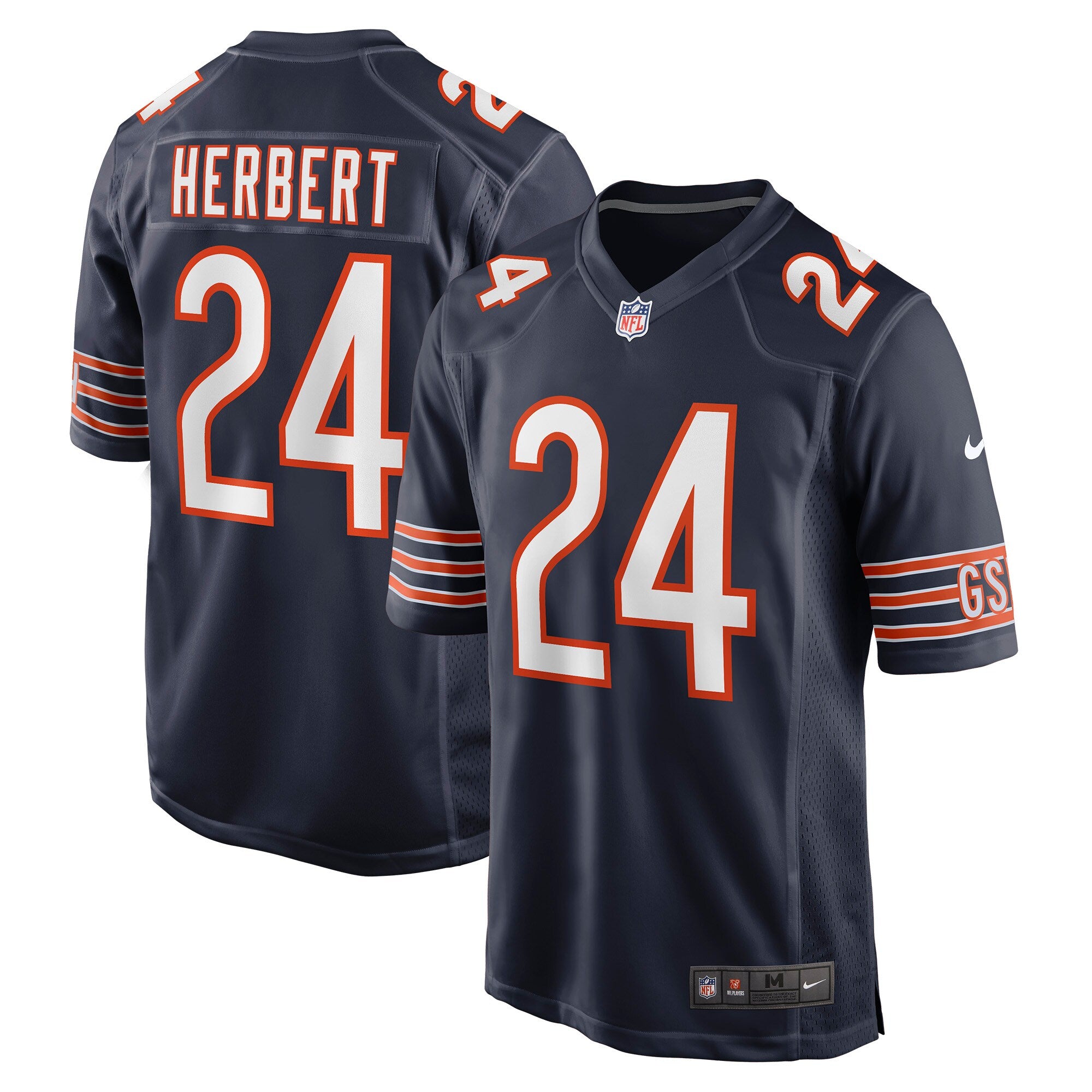 Khalil Herbert Chicago Bears Nike Alternate Game Player Jersey - Orange/Navy - Image 2