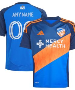 FC Cincinnati adidas Youth 2025 Orange and Blue Legacy Kit Replica Custom Jersey - Blue